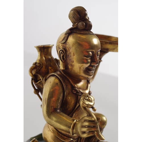 172 - CHINESE QING GILT BRONZE FIGURE