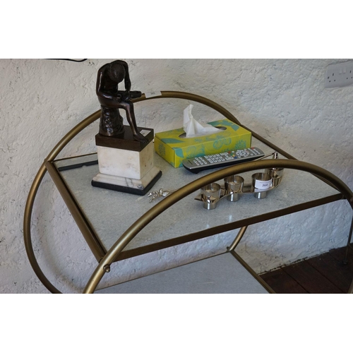 365 - DESIGNER 2-TIER METAL FRAMED TEA TROLLEY