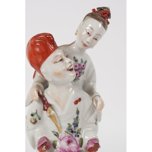 37 - PAIR OF CHINESE QING FAMILLE ROSE FIGURAL GROUPS