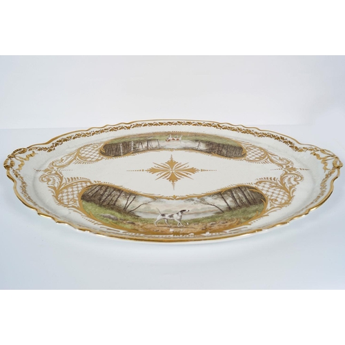 380 - FRENCH PORCELAIN AND PARCEL GILT TRAY