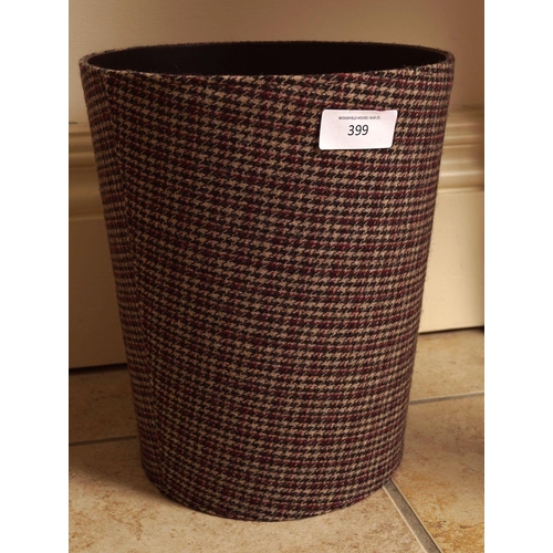 399 - TARTAN COVERED PAPER BASKET