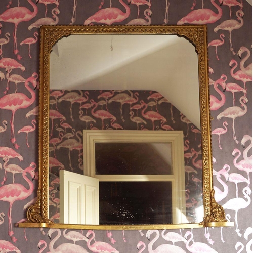 402 - 19TH-CENTURY GILT FRAMED OVERMANTLE