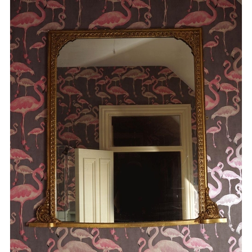 402 - 19TH-CENTURY GILT FRAMED OVERMANTLE