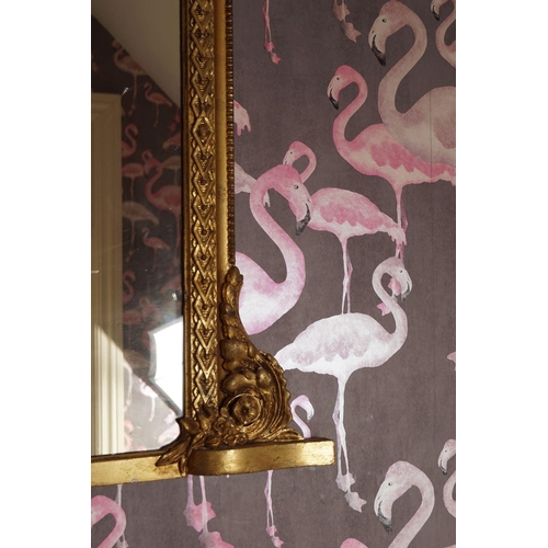 402 - 19TH-CENTURY GILT FRAMED OVERMANTLE