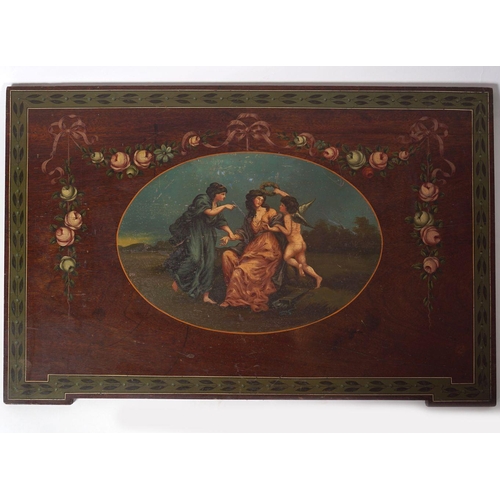 410 - 19TH-CENTURY MAHOGANY PANEL