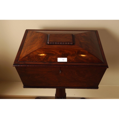 50 - WILLIAM IV MAHOGANY TEAPOY