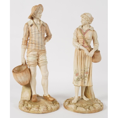 56 - PAIR OF LARGE HADLEY WORCESTER FIGURES