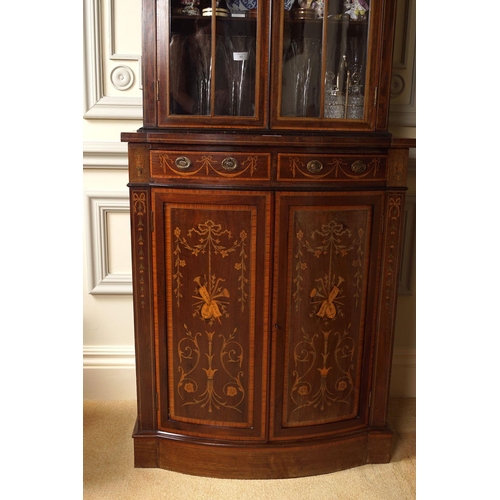 63 - EDWARDIAN MAHOGANY AND MARQUETRY CABINET