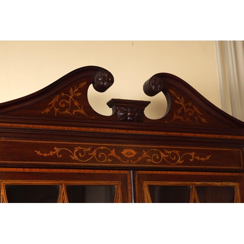 63 - EDWARDIAN MAHOGANY AND MARQUETRY CABINET