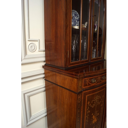 63 - EDWARDIAN MAHOGANY AND MARQUETRY CABINET