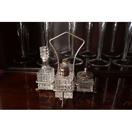 66 - 4 PIECE GLASS CONDIMENT SET