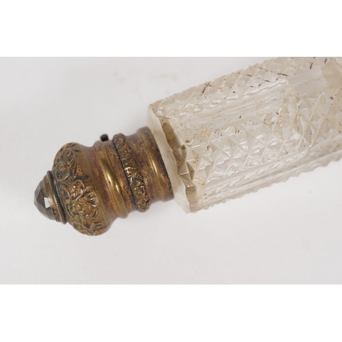 79 - 19TH-CENTURY CUT GLASS PERFUME BOTTLE