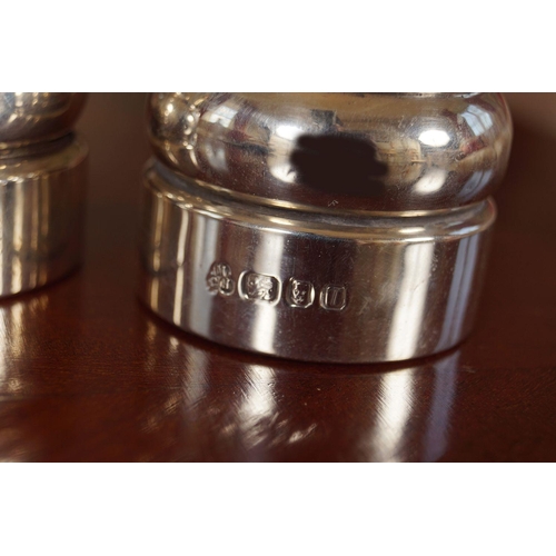 91 - PAIR OF SILVER SALT AND PEPPER CONDIMENTS