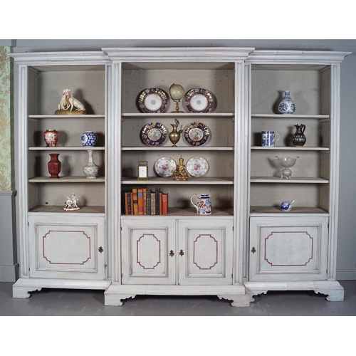 16 - LARGE 19TH-CENTURY PAINTED BREAKFRONT SHELVES
