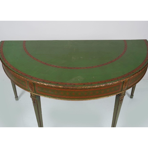 19 - 19TH-CENTURY PAINTED & PARCEL GILT SIDE TABLE