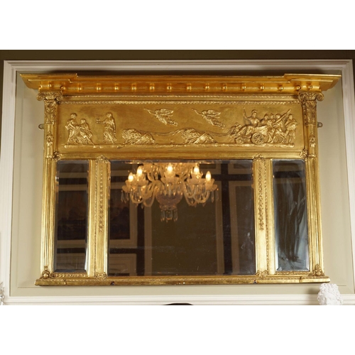 103 - REGENCY GILT FRAMED OVERMANTLE MIRROR