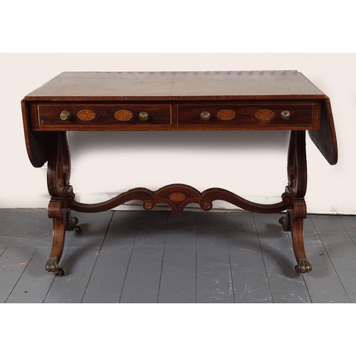 16 - REGENCY ROSEWOOD AND INLAID SOFA TABLE