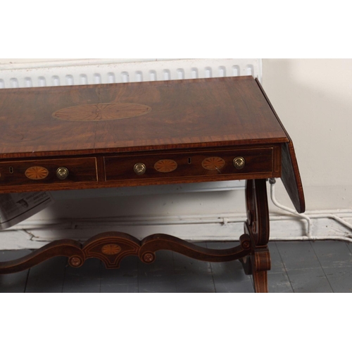 16 - REGENCY ROSEWOOD AND INLAID SOFA TABLE