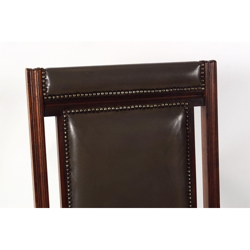 172 - 19TH-CENTURY MAHOGANY & HIDE UPHOLSTERED ROCKING