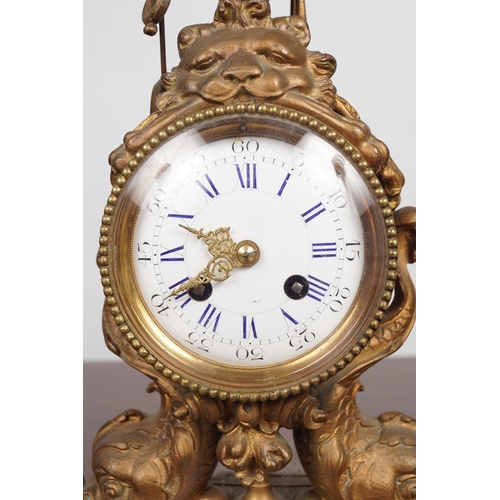 30 - 19TH-CENTURY GILT METAL MANTLE CLOCK