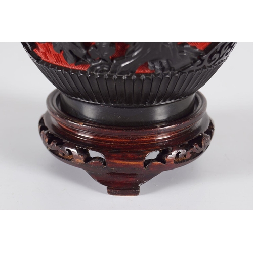 47 - 19TH CENTURY JAPANESE LACQUERED URN AND COVER