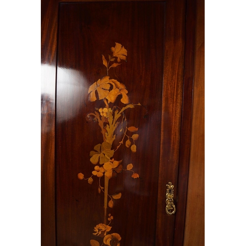 58 - EDWARDIAN MAHOGANY AND MARQUETRY WARDROBE