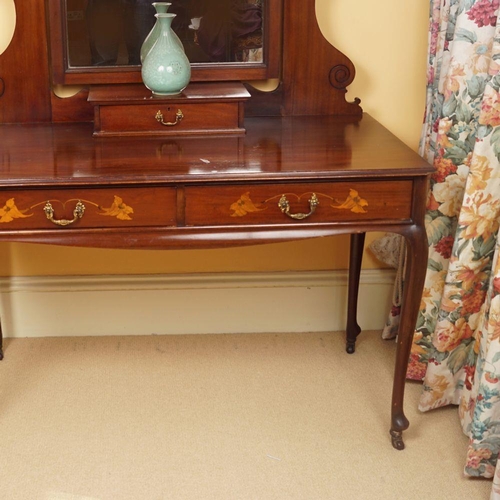 58 - EDWARDIAN MAHOGANY AND MARQUETRY WARDROBE