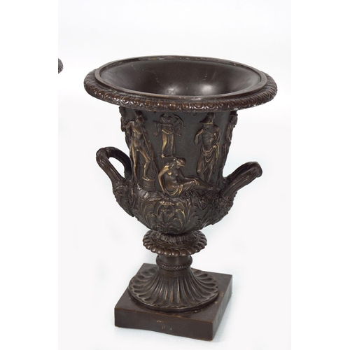 6 - PAIR OF 19TH-CENTURY BRONZE CAMPANA URNS