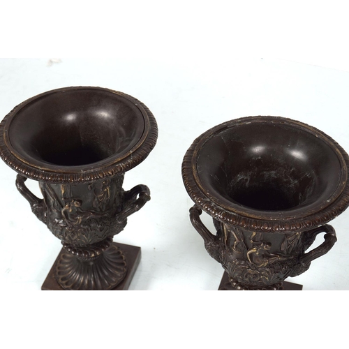 6 - PAIR OF 19TH-CENTURY BRONZE CAMPANA URNS