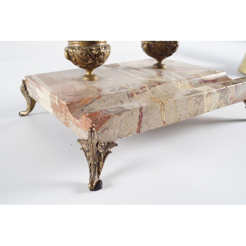 78 - 19TH-CENTURY ROUGE ROYALE ORMOLU PEN & INK STAND