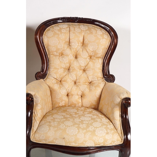 82 - PAIR OF VICTORIAN STYLE MAHOGANY ARMCHAIRS