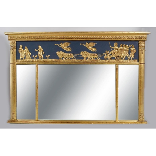 91 - REGENCY GILT FRAMED OVERMANTLE MIRROR