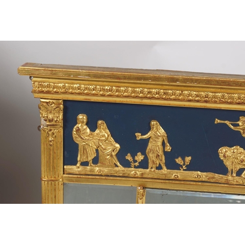 91 - REGENCY GILT FRAMED OVERMANTLE MIRROR