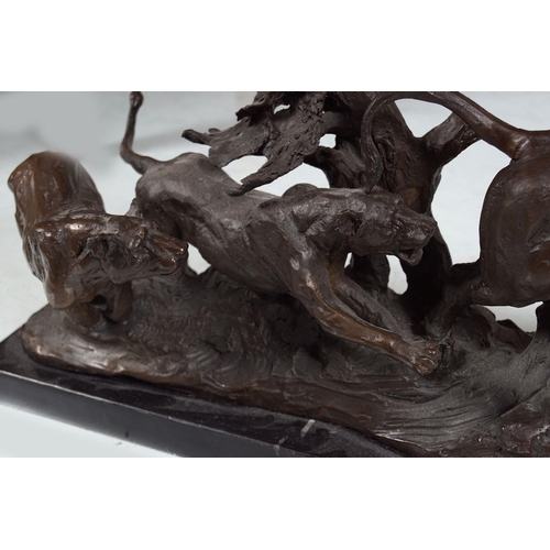 96 - LARGE BRONZE SCULPTURE GROUP