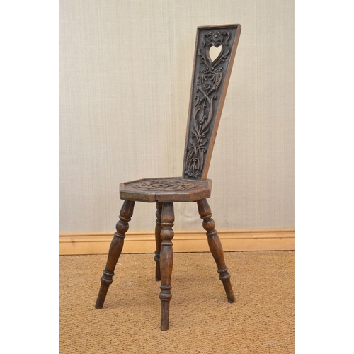 17 - CARVED WOOD MUSIC STOOL