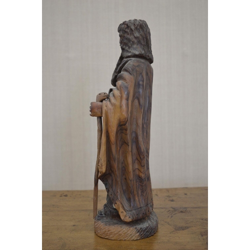 20 - EARLY NAIVE WALNUT SCULPTURE