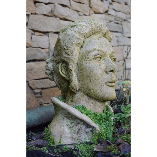 395 - MOULDED STONE BUST