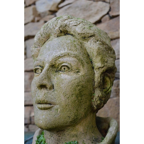 395 - MOULDED STONE BUST