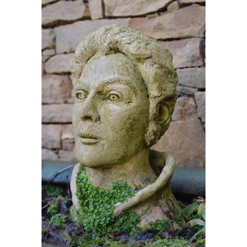 395 - MOULDED STONE BUST