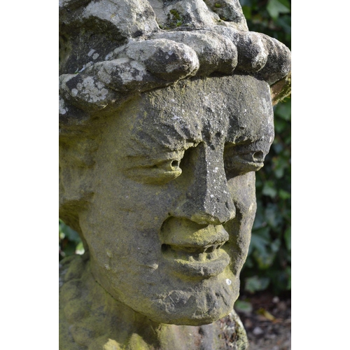 399 - LARGE 19TH-CENTURY CARVED SANDSTONE BUST