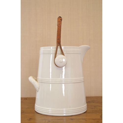 41 - LARGE GLAZED POTTERY MILK PAIL