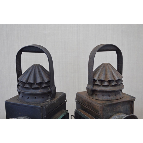 47 - PAIR OF EARLY RAILWAY SIGNAL LAMPS