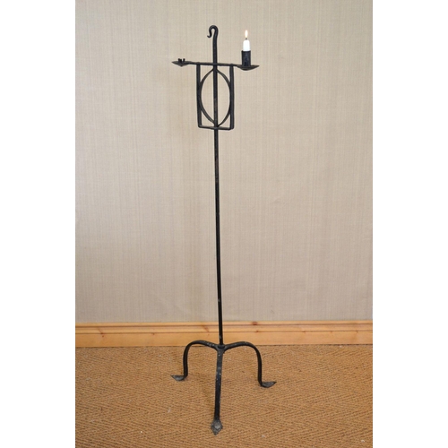 74 - LARGE 19TH-CENTURY FORGED IRON CANDLE HOLDER