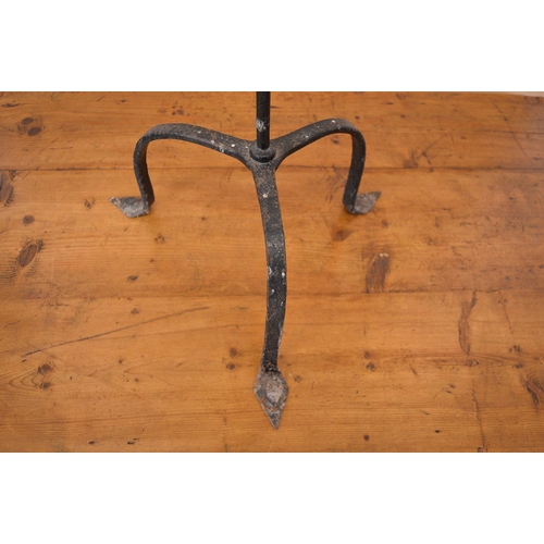 74 - LARGE 19TH-CENTURY FORGED IRON CANDLE HOLDER