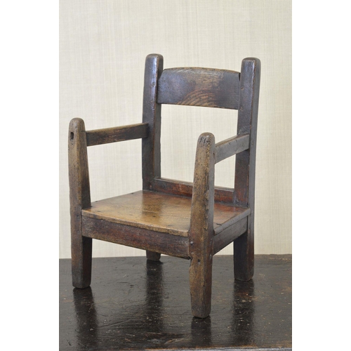 8 - 19TH-CENTURY IRISH ASH CHILD'S HEDGE CHAIR