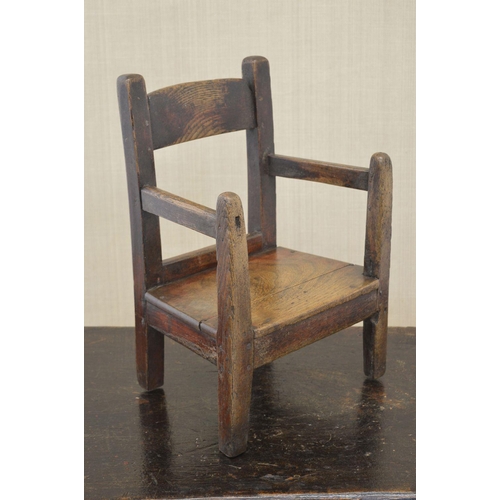 8 - 19TH-CENTURY IRISH ASH CHILD'S HEDGE CHAIR