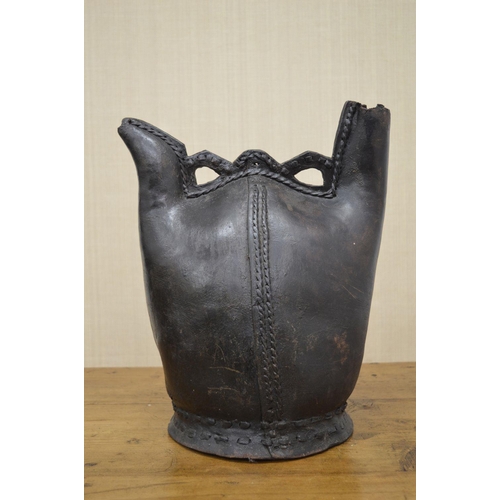 86 - RARE 18TH-CENTURY LEATHER DRINKING VESSEL