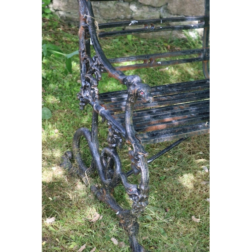 106 - PAIR OF HEAVY CAST IRON GARDEN BENCHES