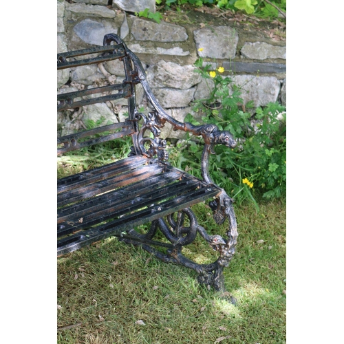 106 - PAIR OF HEAVY CAST IRON GARDEN BENCHES