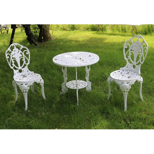 112 - ORNATE CAST IRON GARDEN TABLE